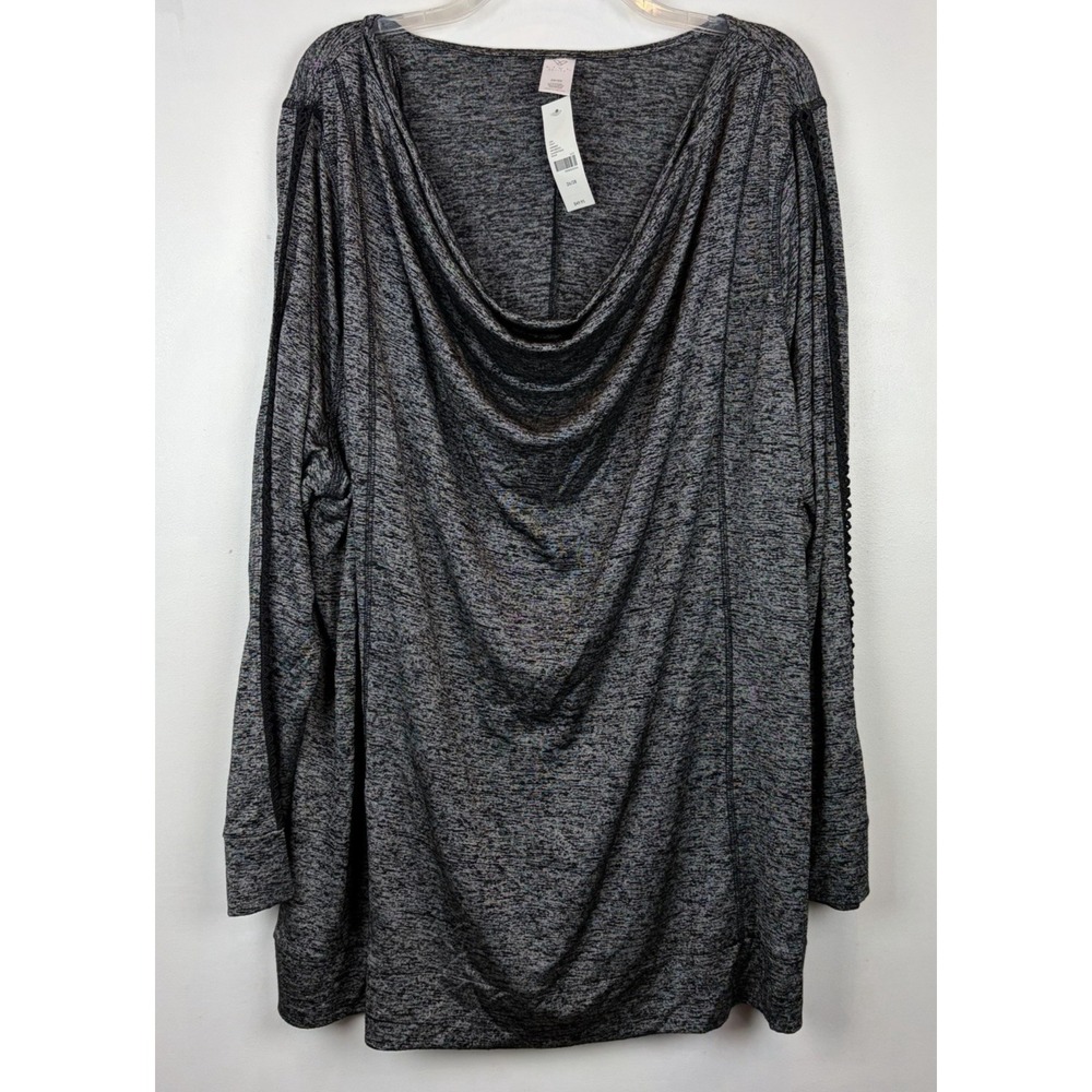 Livi Activewear Top Womans 26 Plus Silver Event Comfort Flowy Flattering New